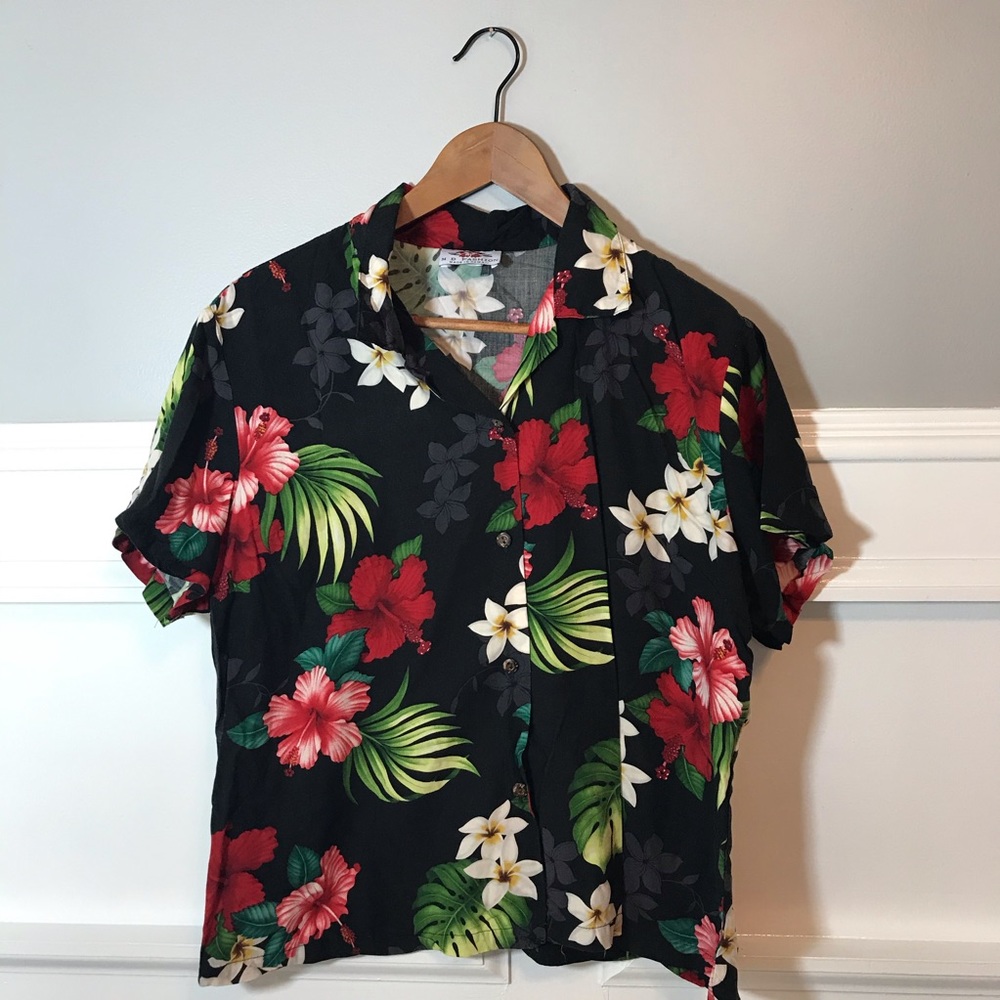 MD Fashion Hawaiian Floral Print Button Down